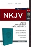 NKJV Value Thinline Bible Large Print, Leathersoft Turquoise
